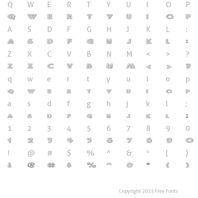 Character Map of FZ UNIQUE 40 HOLLOW EX Normal