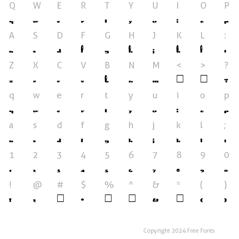 Character Map of FZ UNIQUE 41 EX Normal