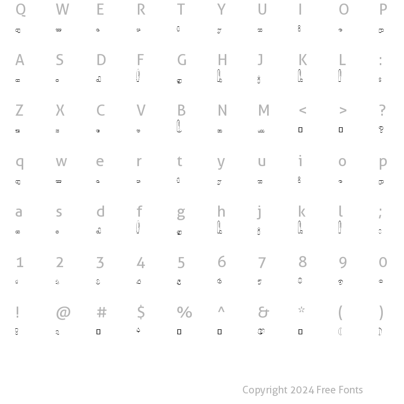 Character Map of FZ UNIQUE 41 HOLLOW Normal