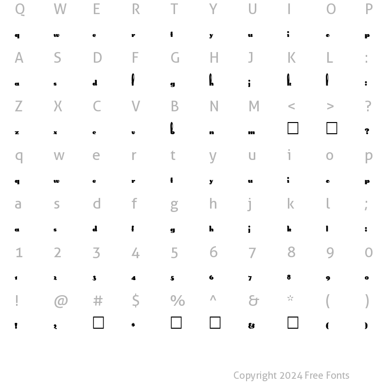 Character Map of FZ UNIQUE 41 Normal