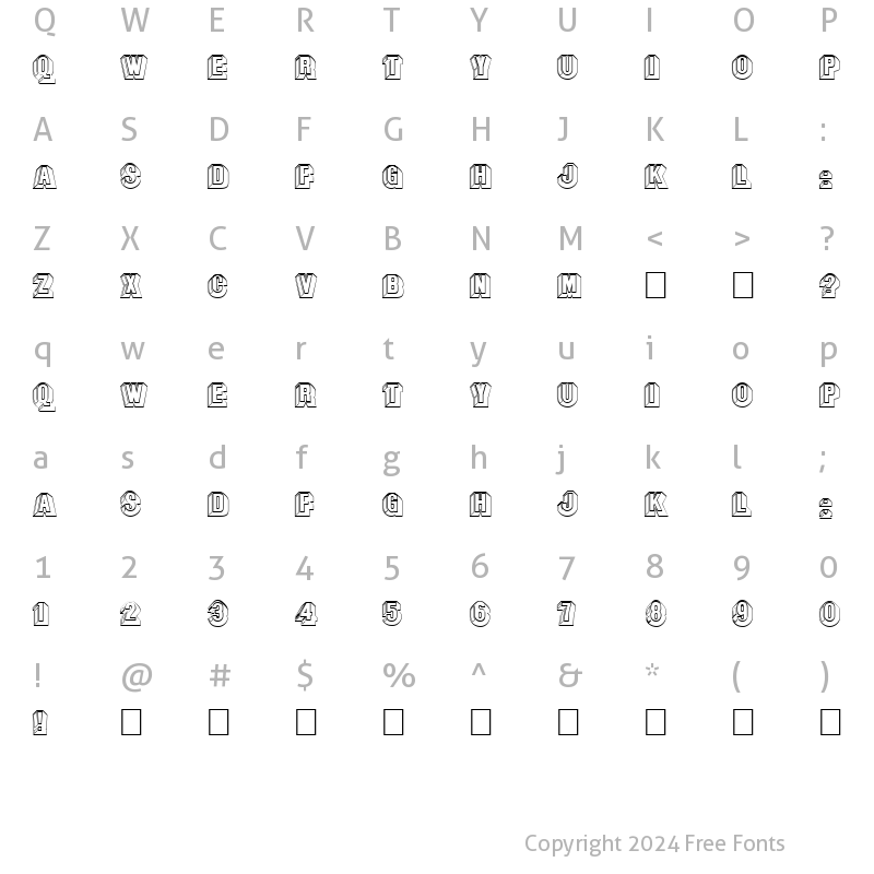 Character Map of FZ UNIQUE 43 HOLLOW Normal