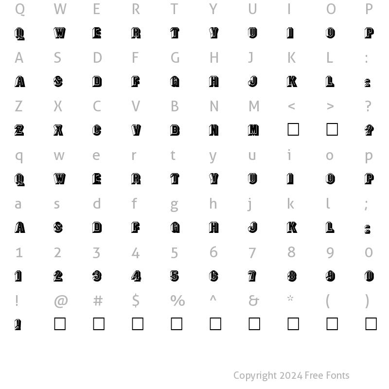 Character Map of FZ UNIQUE 43 Normal