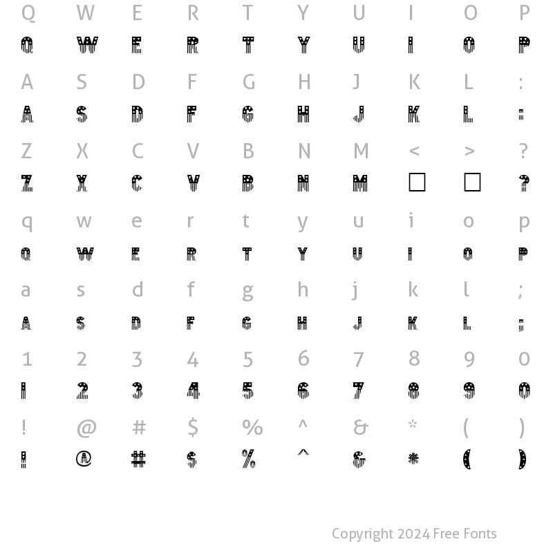 Character Map of FZ UNIQUE 44 Normal