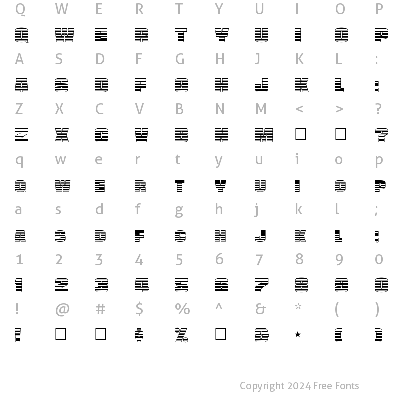 Character Map of FZ UNIQUE 45 Normal