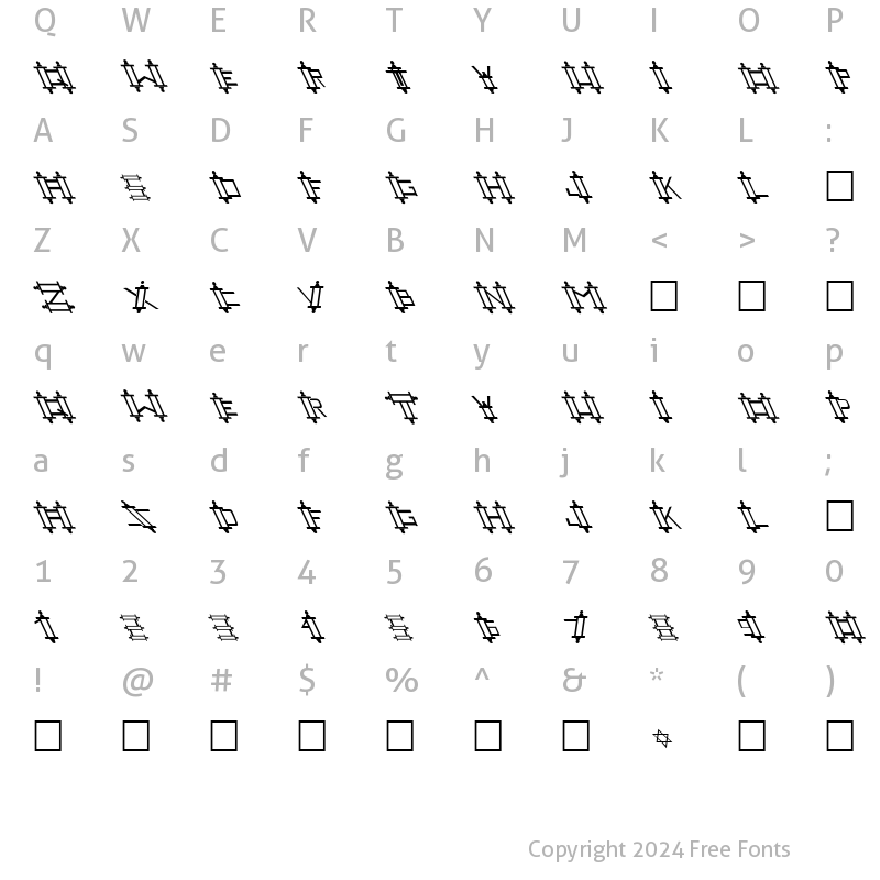 Character Map of FZ UNIQUE 47 LEFTY Normal