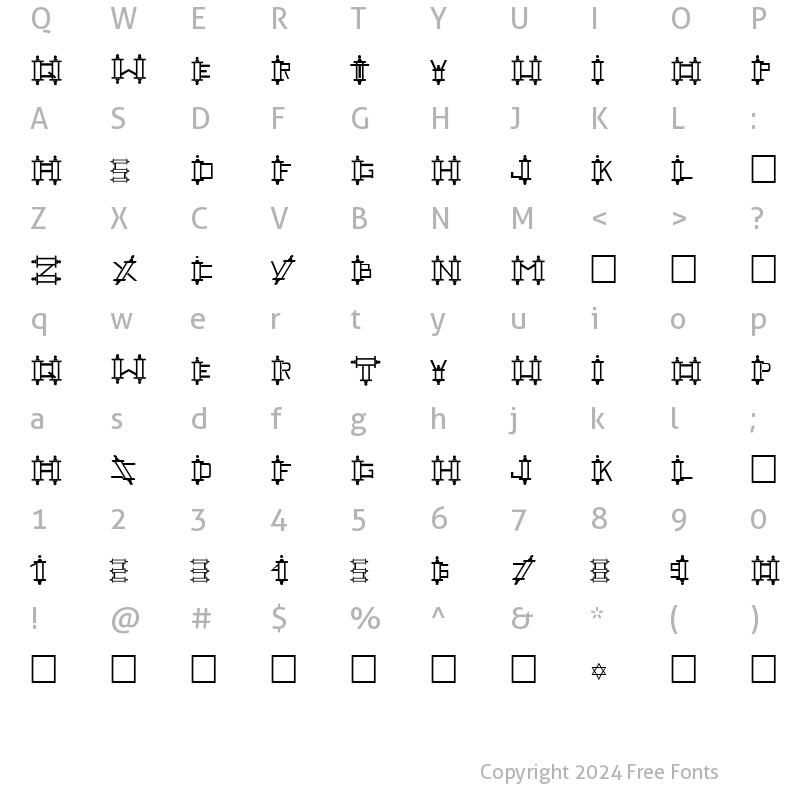 Character Map of FZ UNIQUE 47 Normal