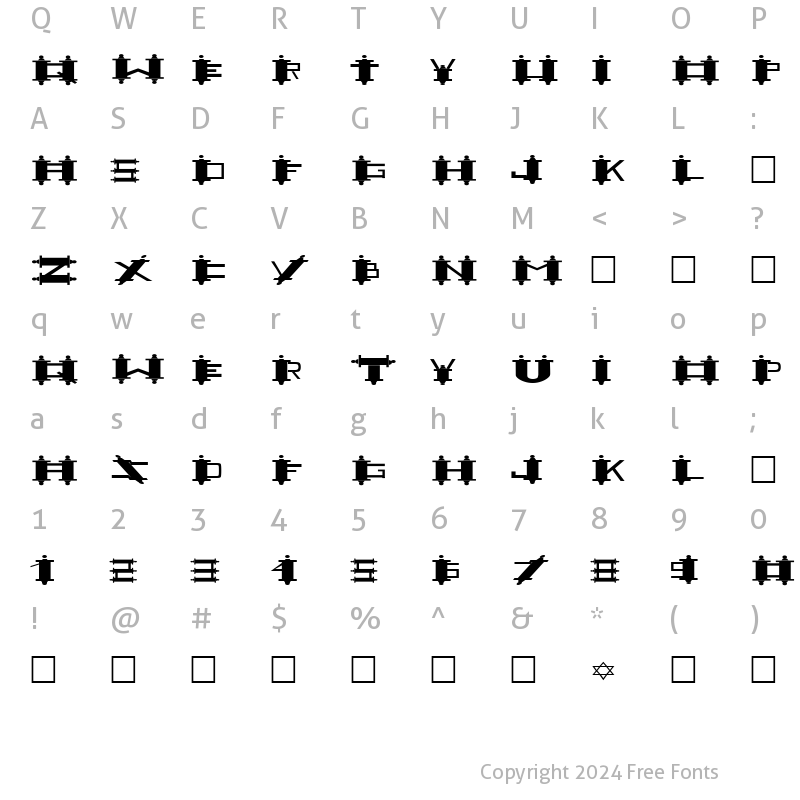 Character Map of FZ UNIQUE 48 EX Normal