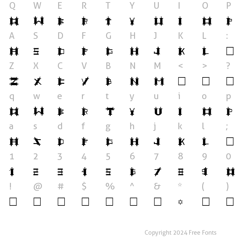 Character Map of FZ UNIQUE 48 Normal