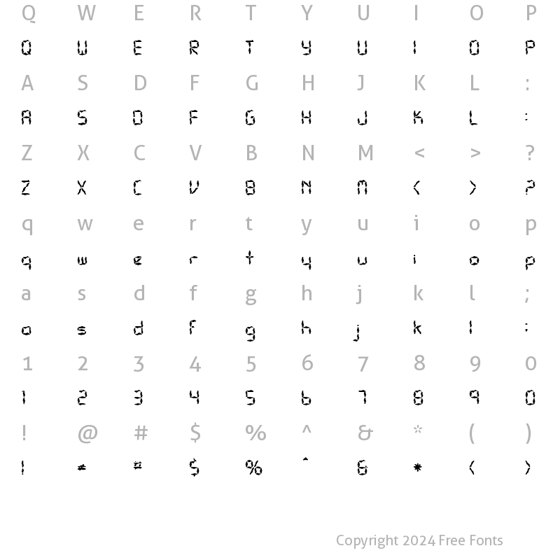 Character Map of FZ WACKY 32 Normal