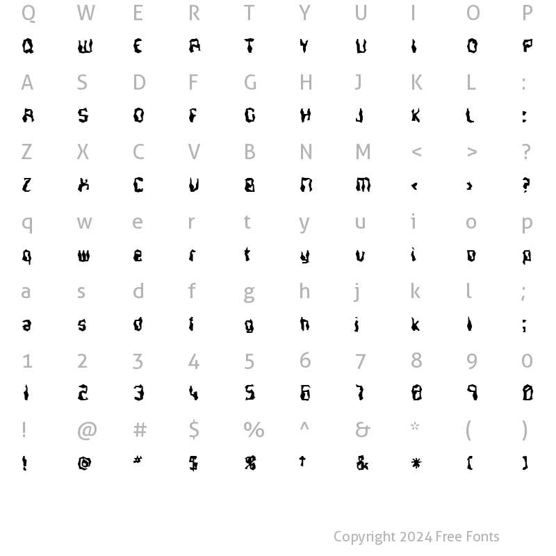 Character Map of FZ WACKY 37 Normal