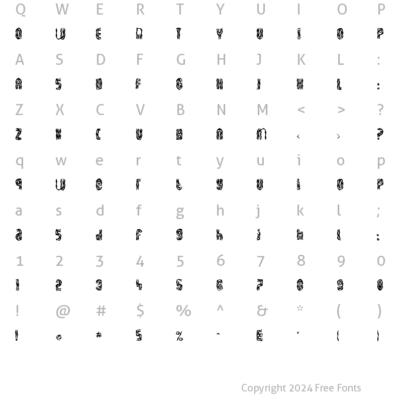 Character Map of FZ WACKY 41 Normal