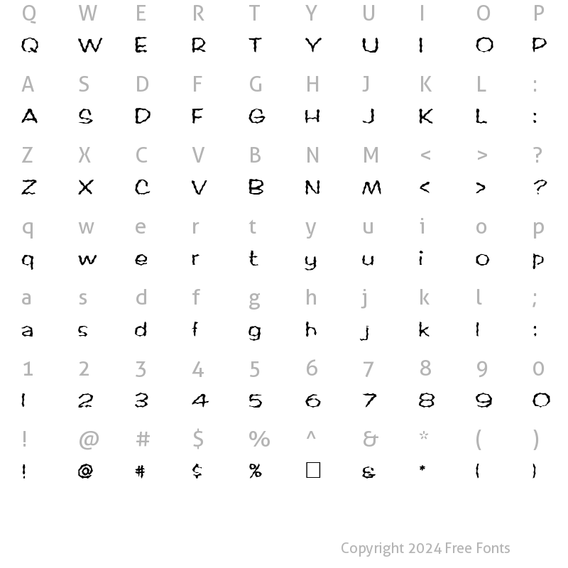 Character Map of FZ WACKY 60 Normal