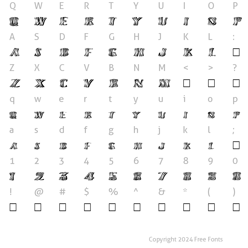 Character Map of FZ WARPED 13 EX Normal