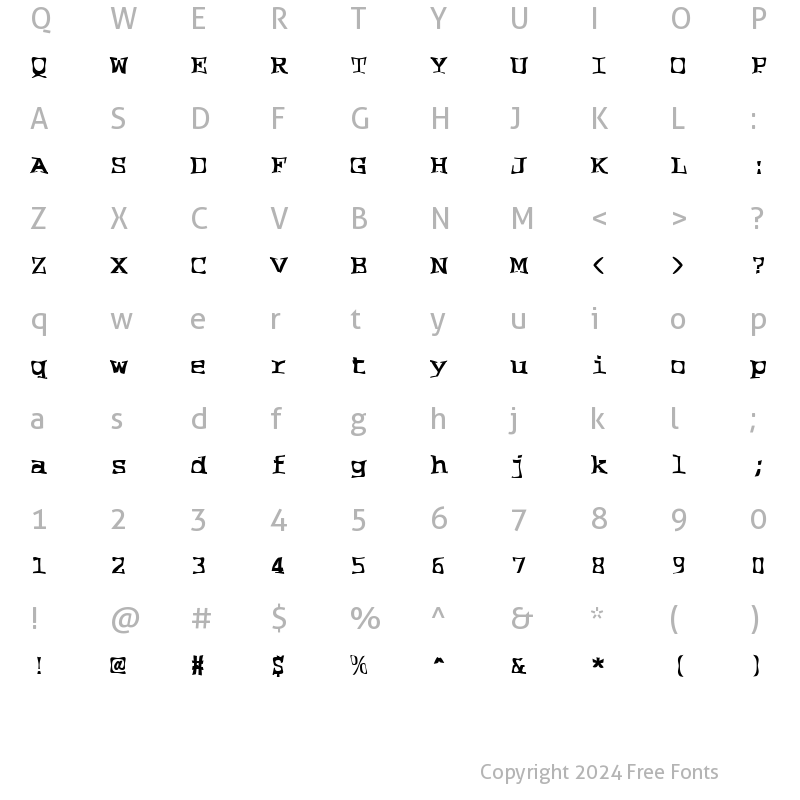 Character Map of FZ WARPED 2 Normal