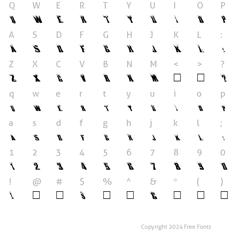 Character Map of FZ WARPED 22 LEFTY Normal