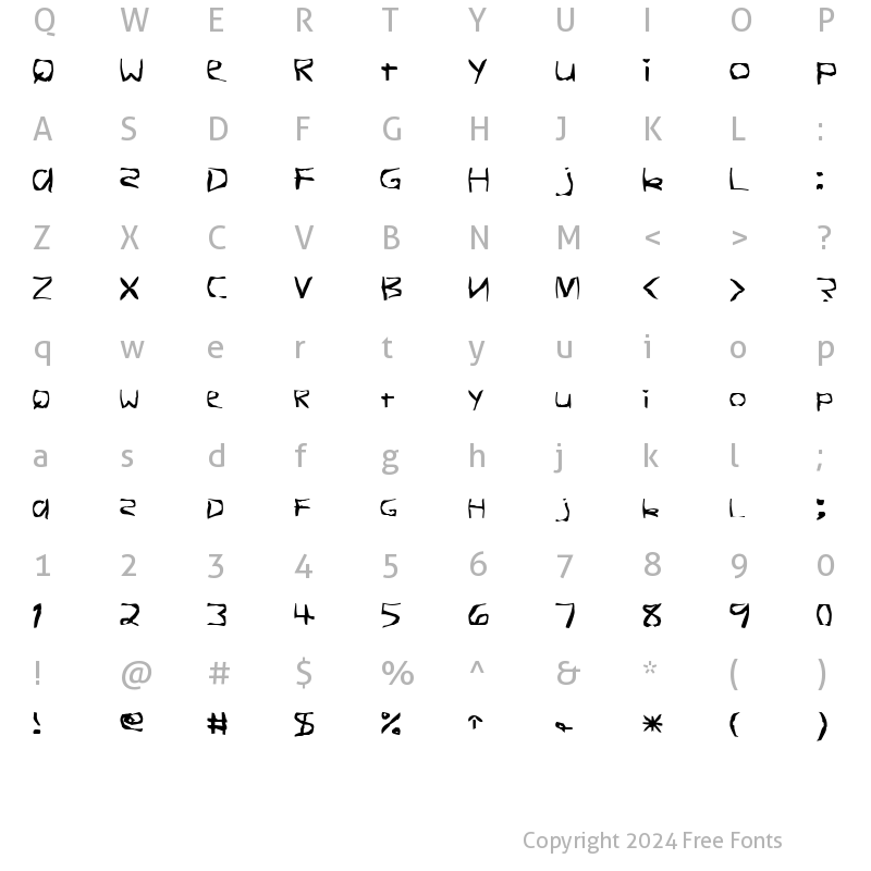 Character Map of FZ WARPED 26 Normal