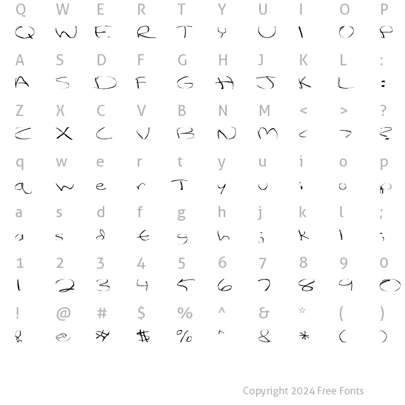 Character Map of FZ WARPED 27 EX Normal