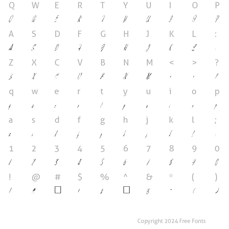 Character Map of FZ WARPED 28 ITALIC Normal