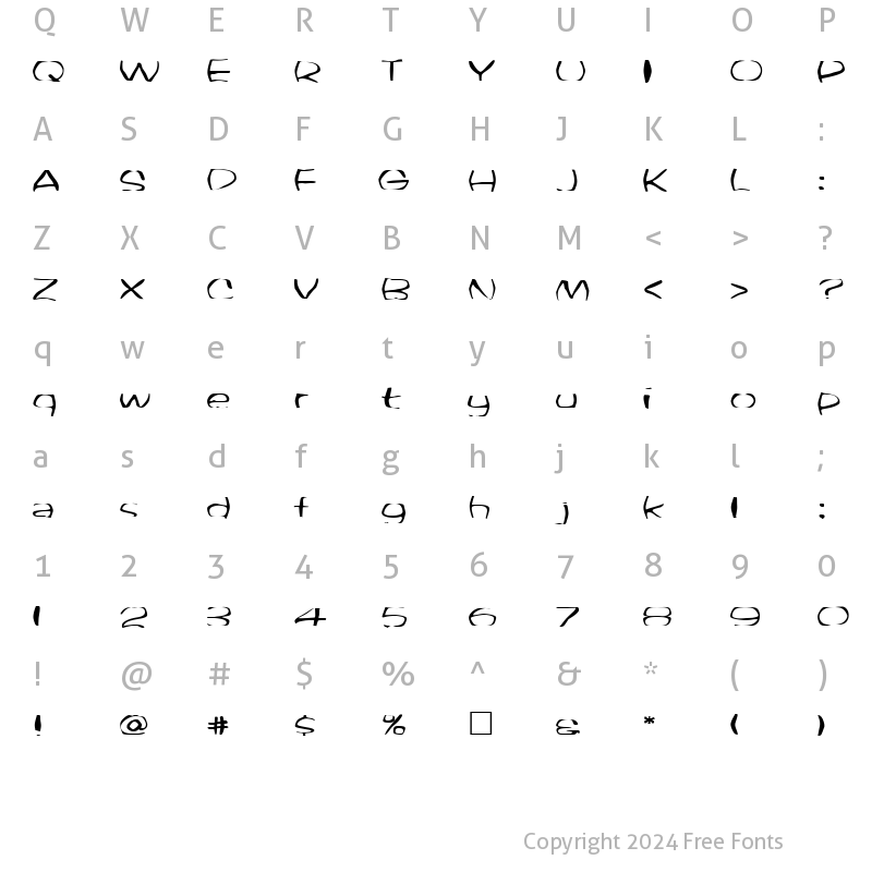 Character Map of FZ WARPED 33 Normal