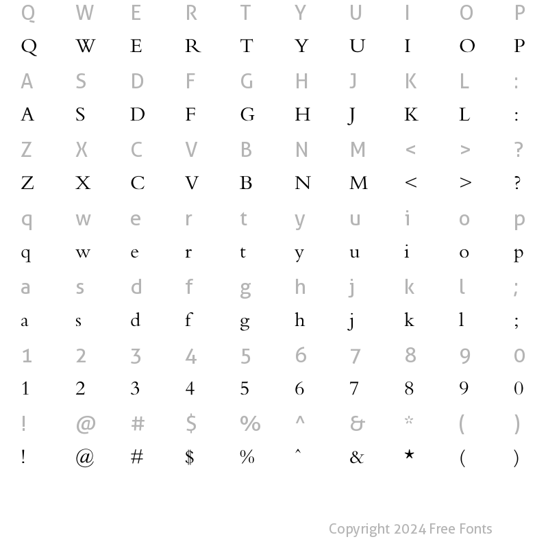 Character Map of FZKai-Z03 Regular