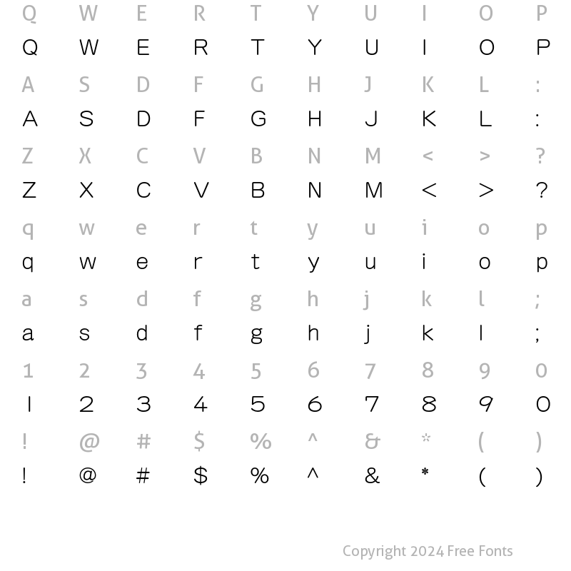 Character Map of G-OTF Hitujyun ICA Std R56