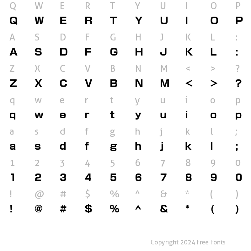 Character Map of G-OTF KShin Go Std B