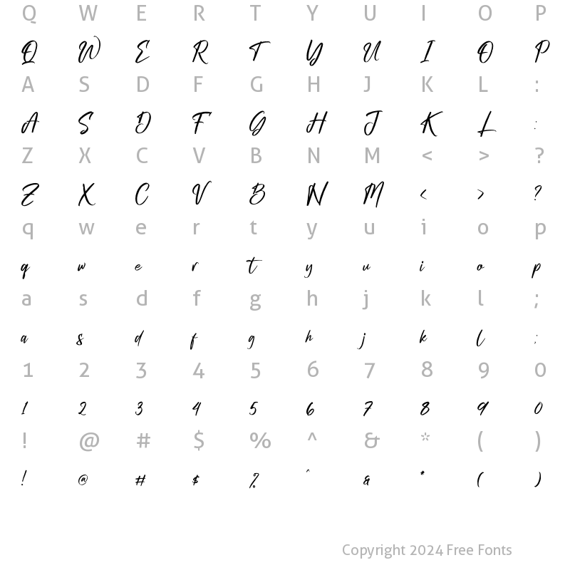 Character Map of Gabriela Ragile Regular