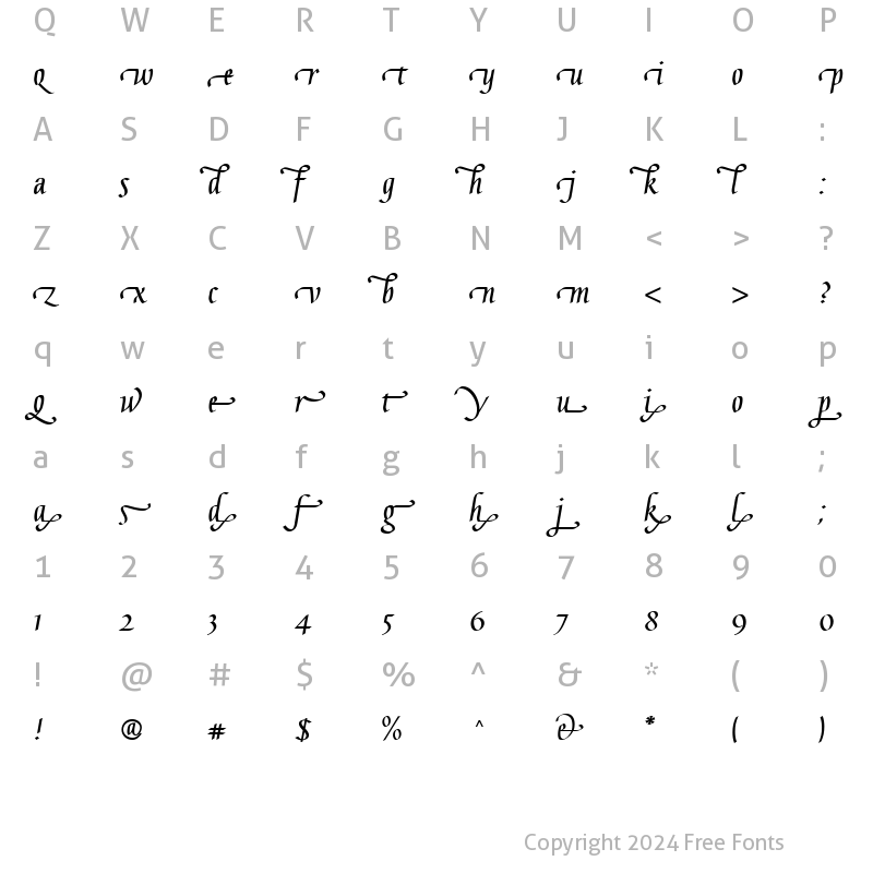 Character Map of Gaius LT Bold End