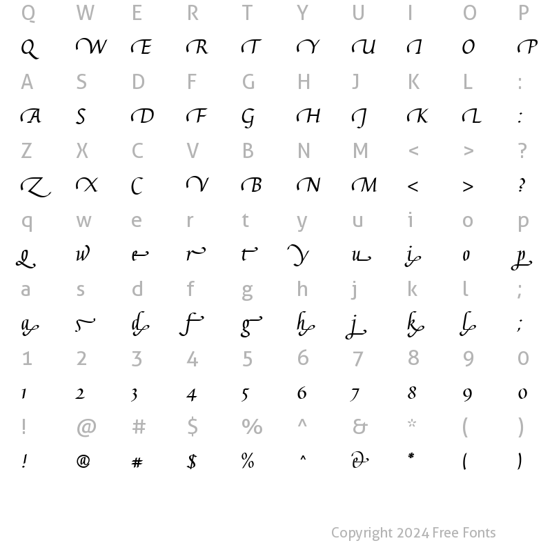 Character Map of Gaius LT BoldSwashEnd Regular