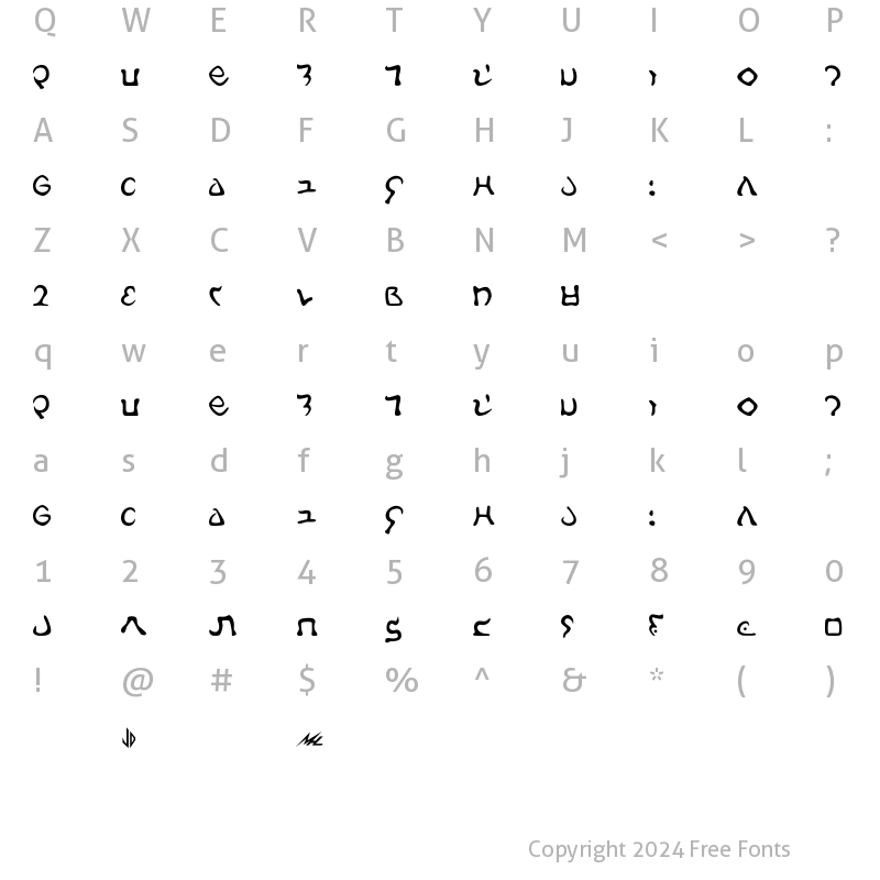 Character Map of Galach Bold