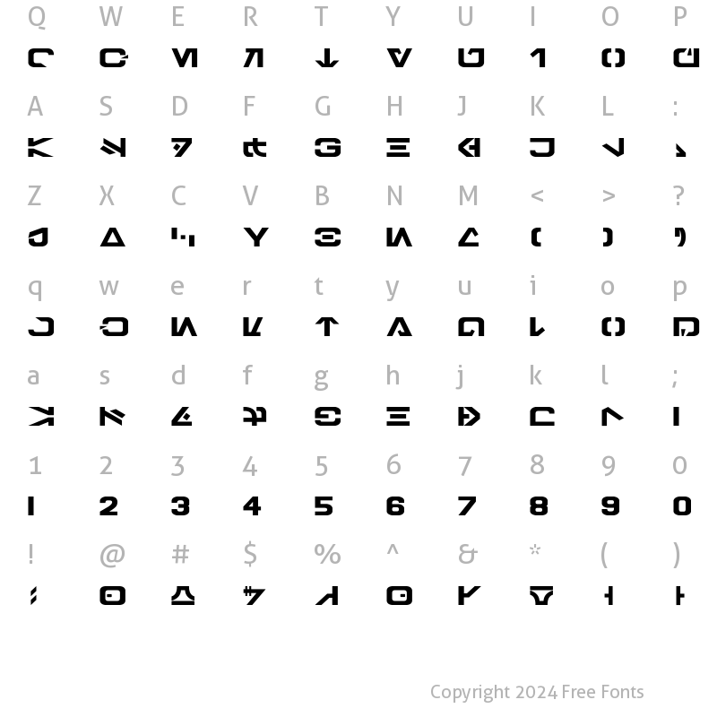 Character Map of Galactic Basic Regular