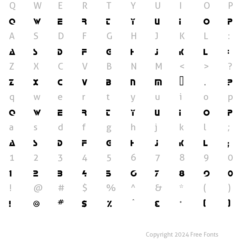 Character Map of Galactican Regular