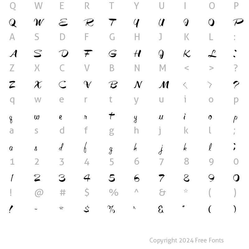 Character Map of GalacticFuss72 Regular