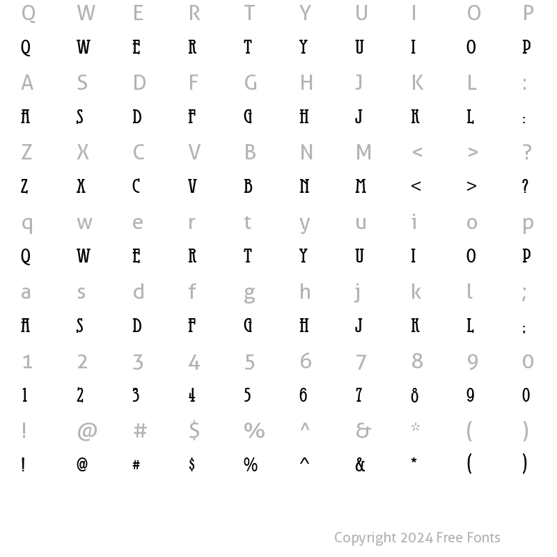 Character Map of Galadriel Regular