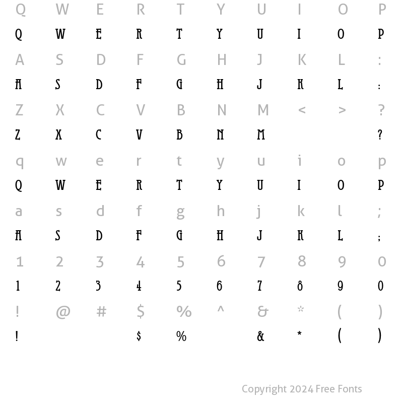 Character Map of GaladrielEF Regular