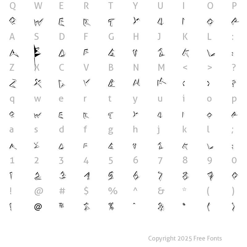 Character Map of Galago Regular