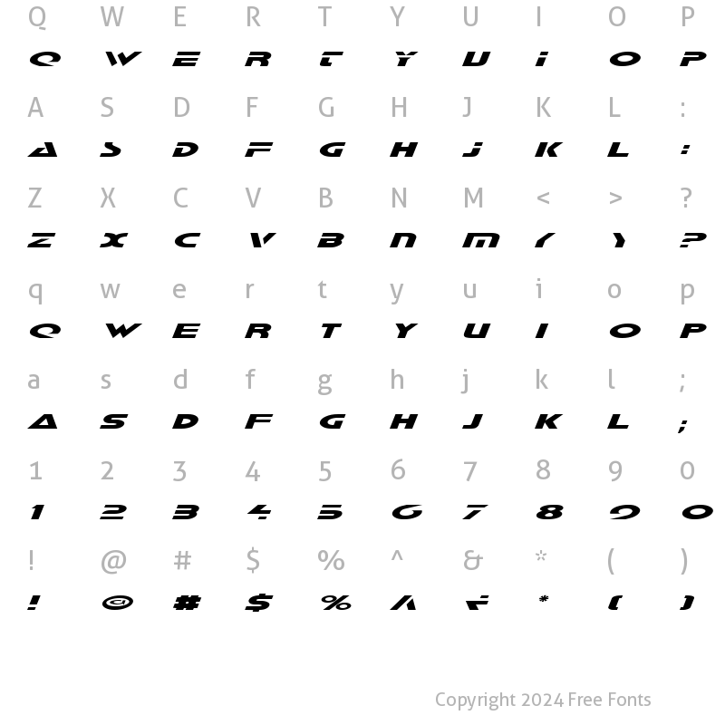 Character Map of Galant Italic Italic