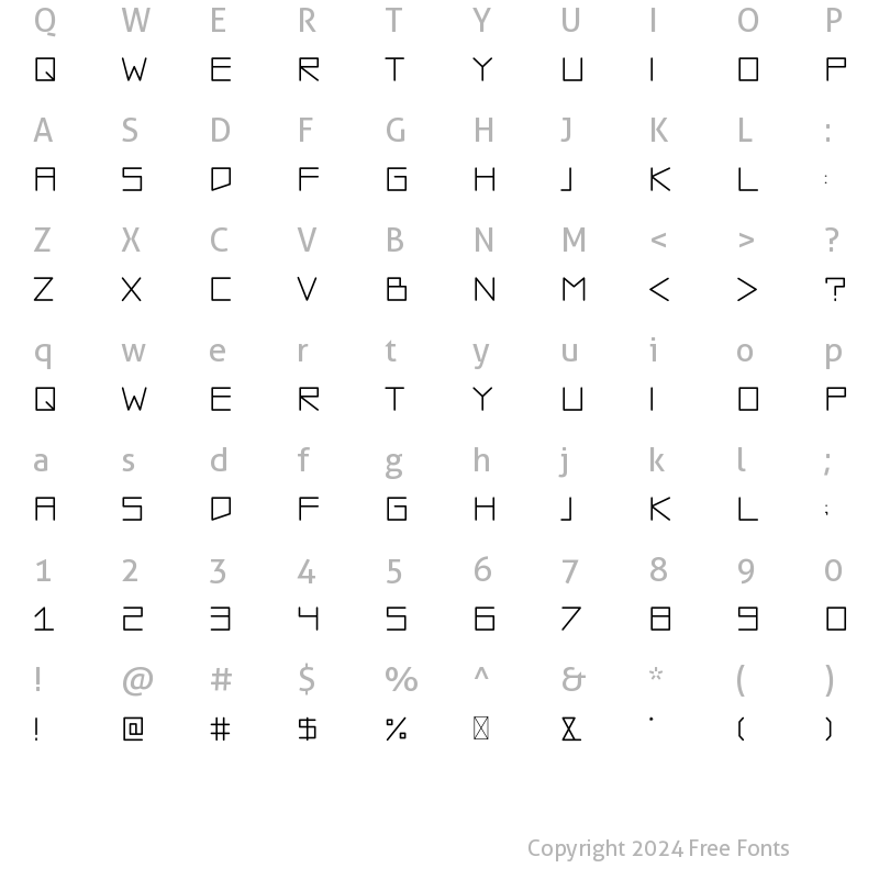 Character Map of Galaxmen Regular