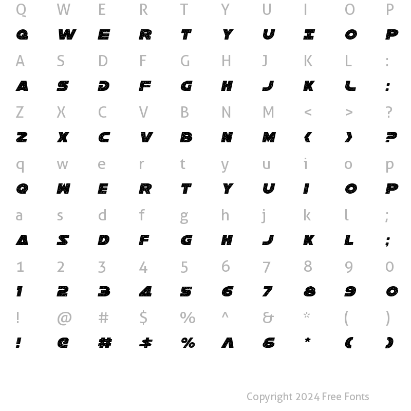 Character Map of Galaxy 1 Condensed Italic Condensed Italic