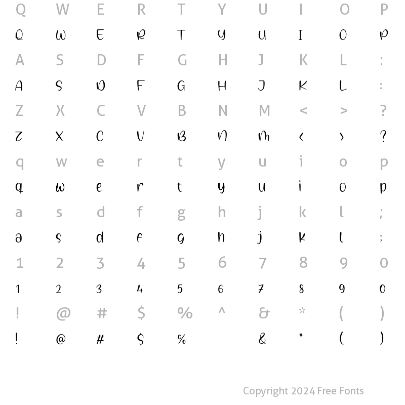 Character Map of Galaxy Sprinkle Regular