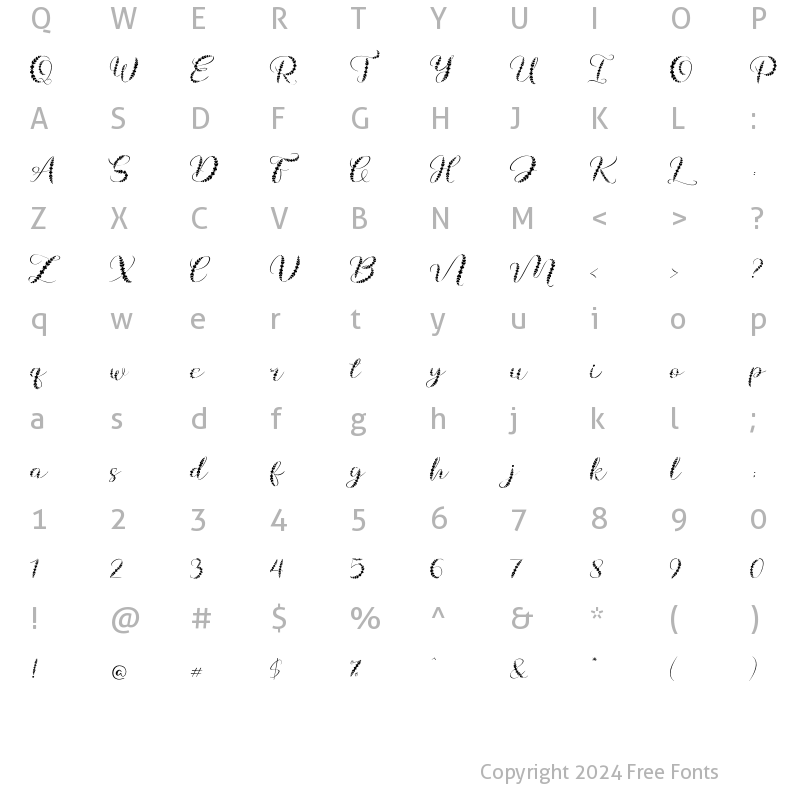 Character Map of Galea Script Bold