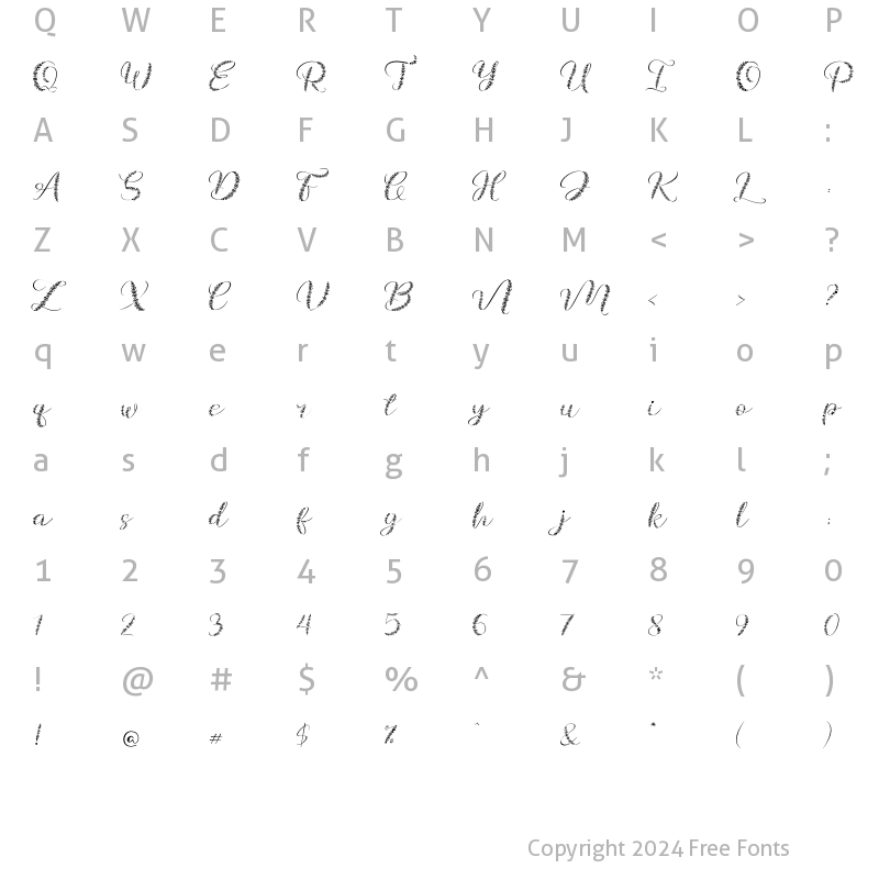 Character Map of Galea Script Regular