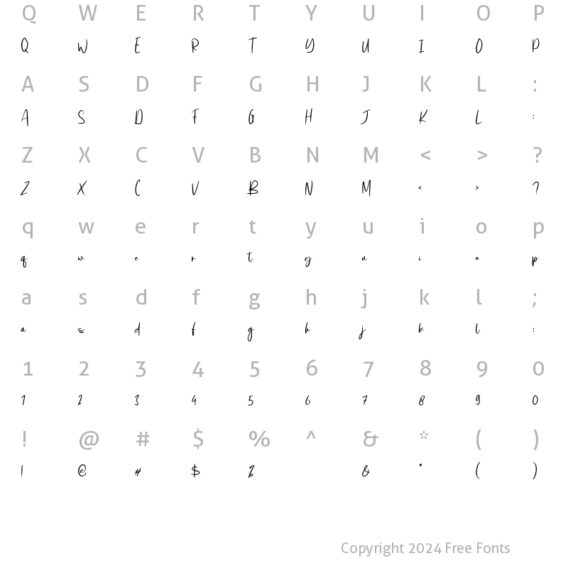 Character Map of Galeeyo Regular