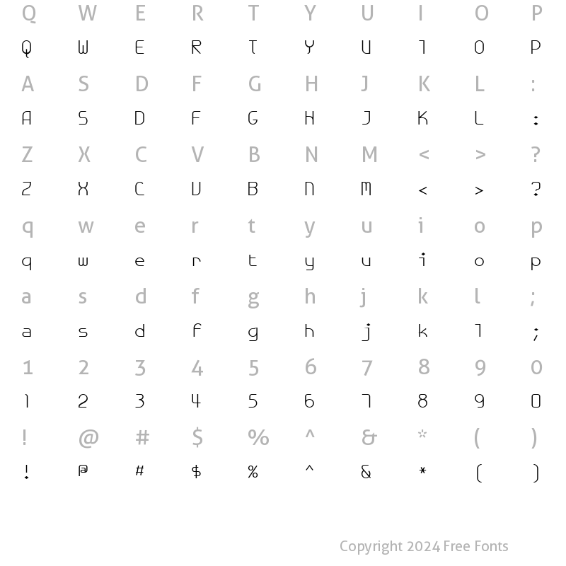 Character Map of GalexicaMono Plain