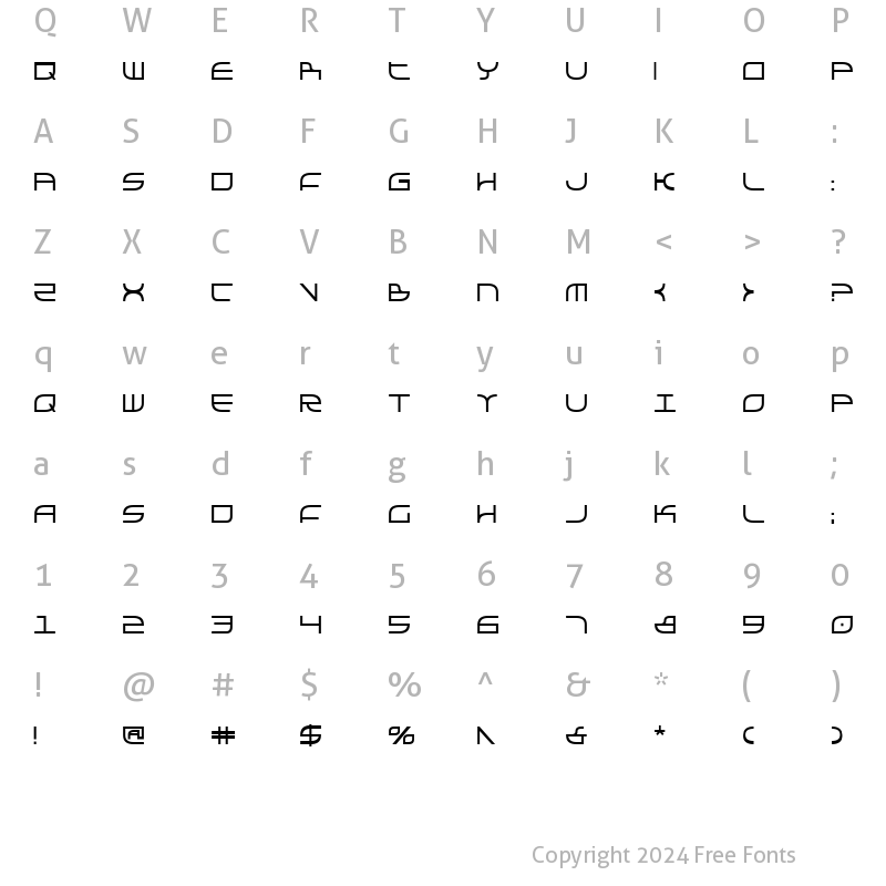 Character Map of Galga Bold Condensed Bold Condensed