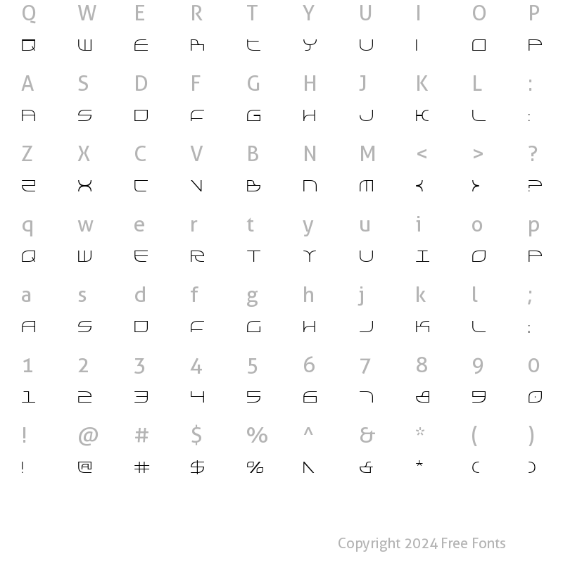 Character Map of Galga Condensed Condensed