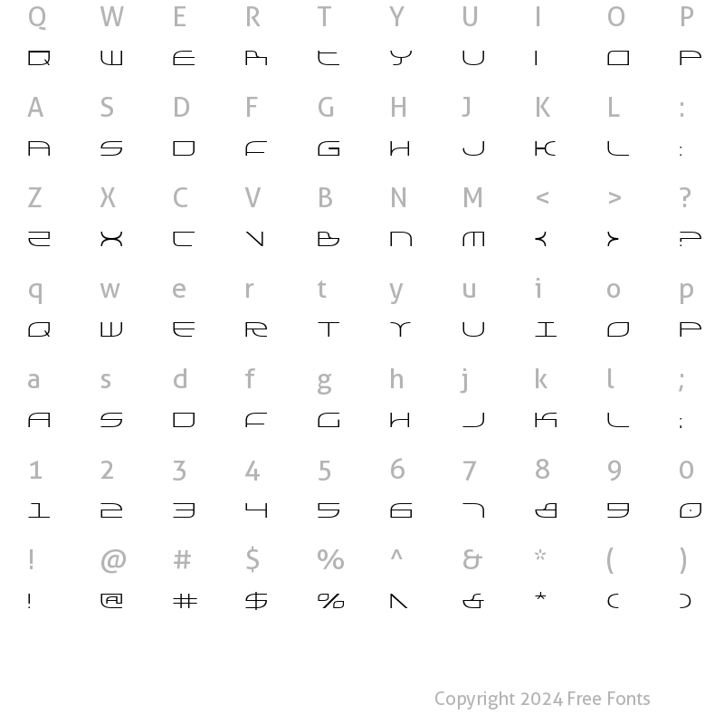 Character Map of Galga Regular