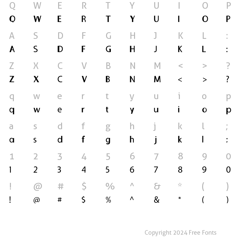 Character Map of Galileo-Regular Regular