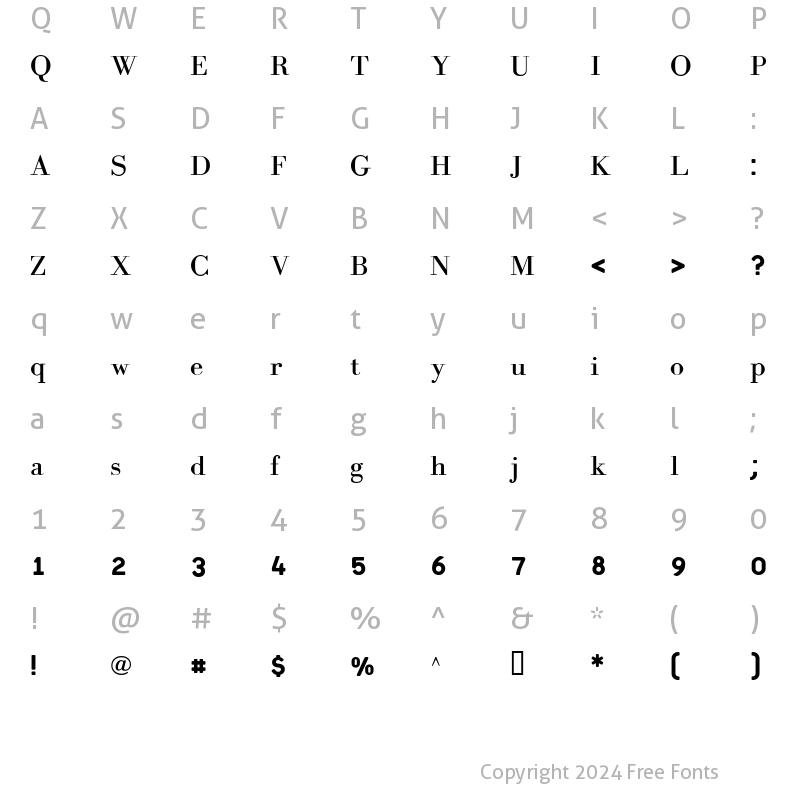 Character Map of GalileoMF Bold