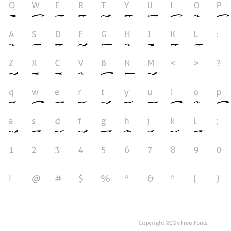 Character Map of Galiley Swashes